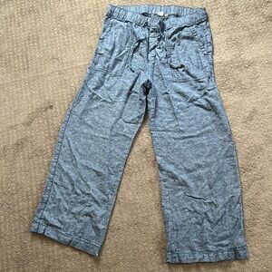GAP blue linen drawstring pants size large